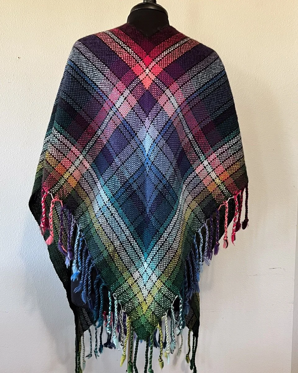 Multi-colored handwoven v-shawl. — Meridian Jacobs